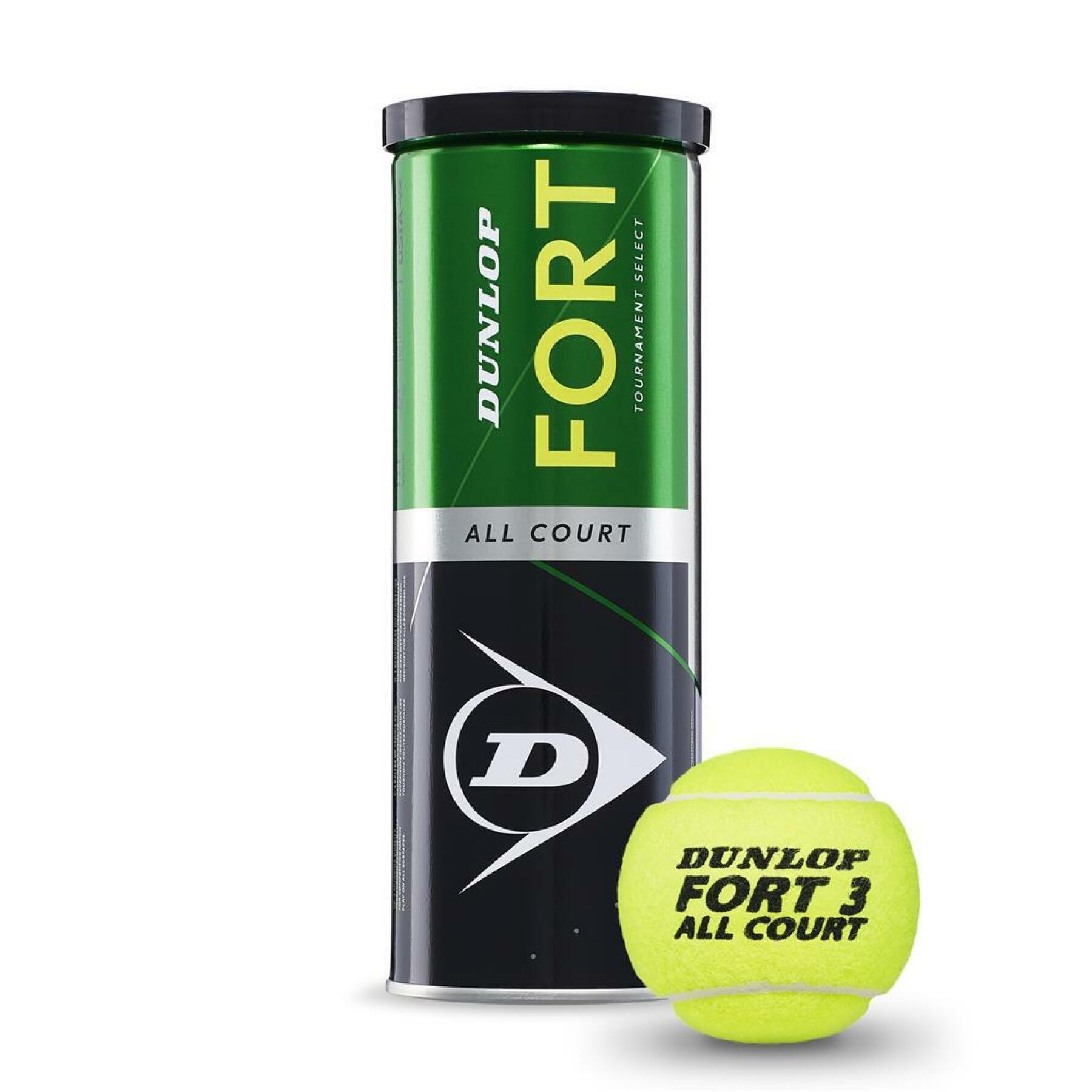 Set of 3 tennis balls Dunlop fort all court