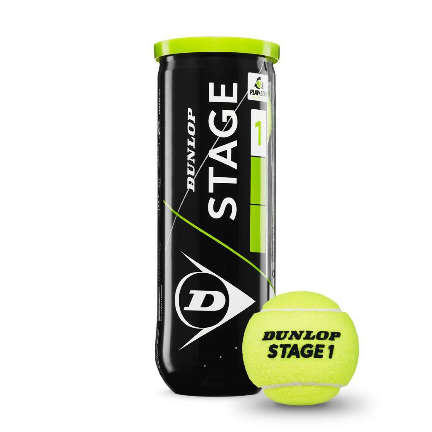 Set of 3 tennis balls Dunlop stage 1