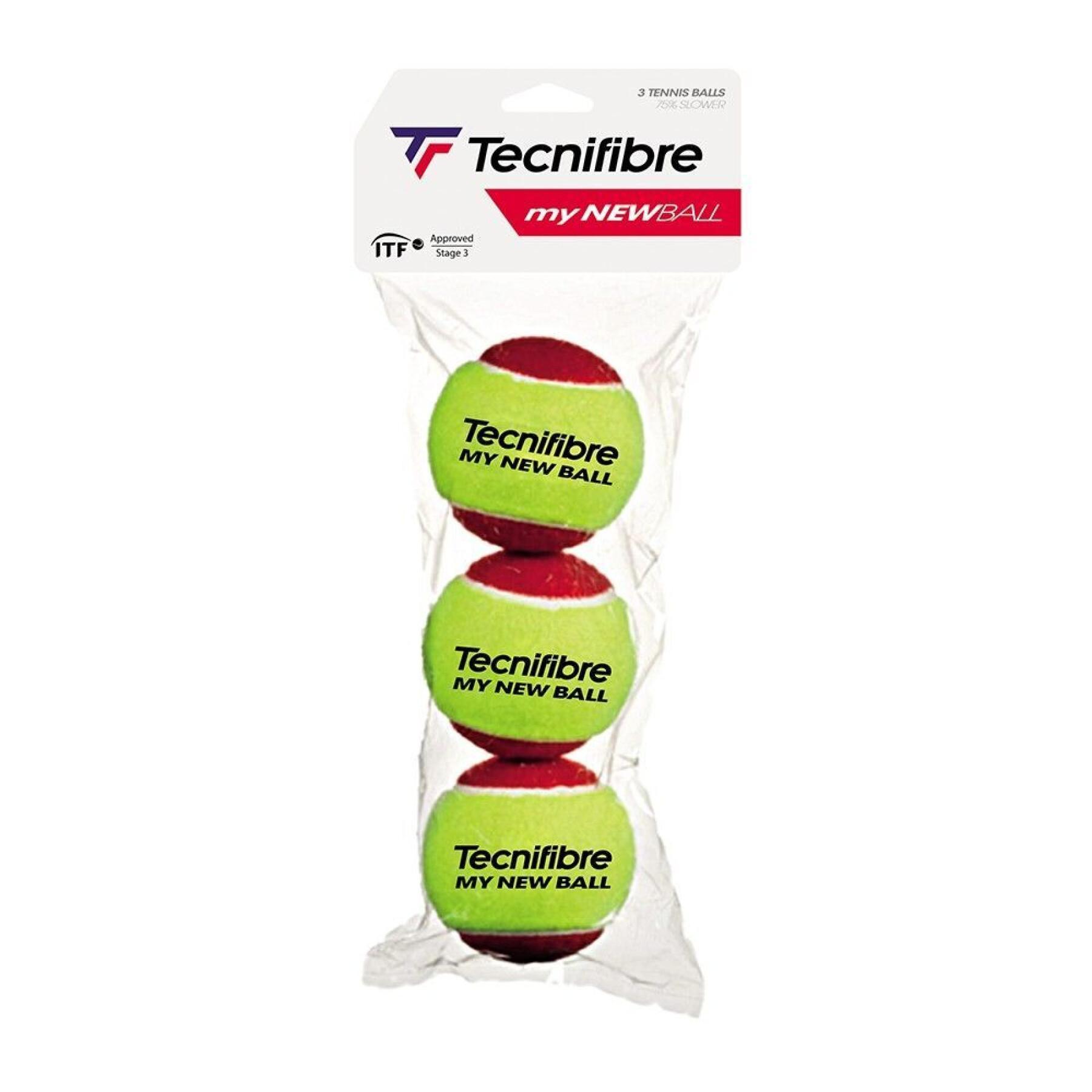 Set of 3 tennis balls for children Tecnifibre My new ball