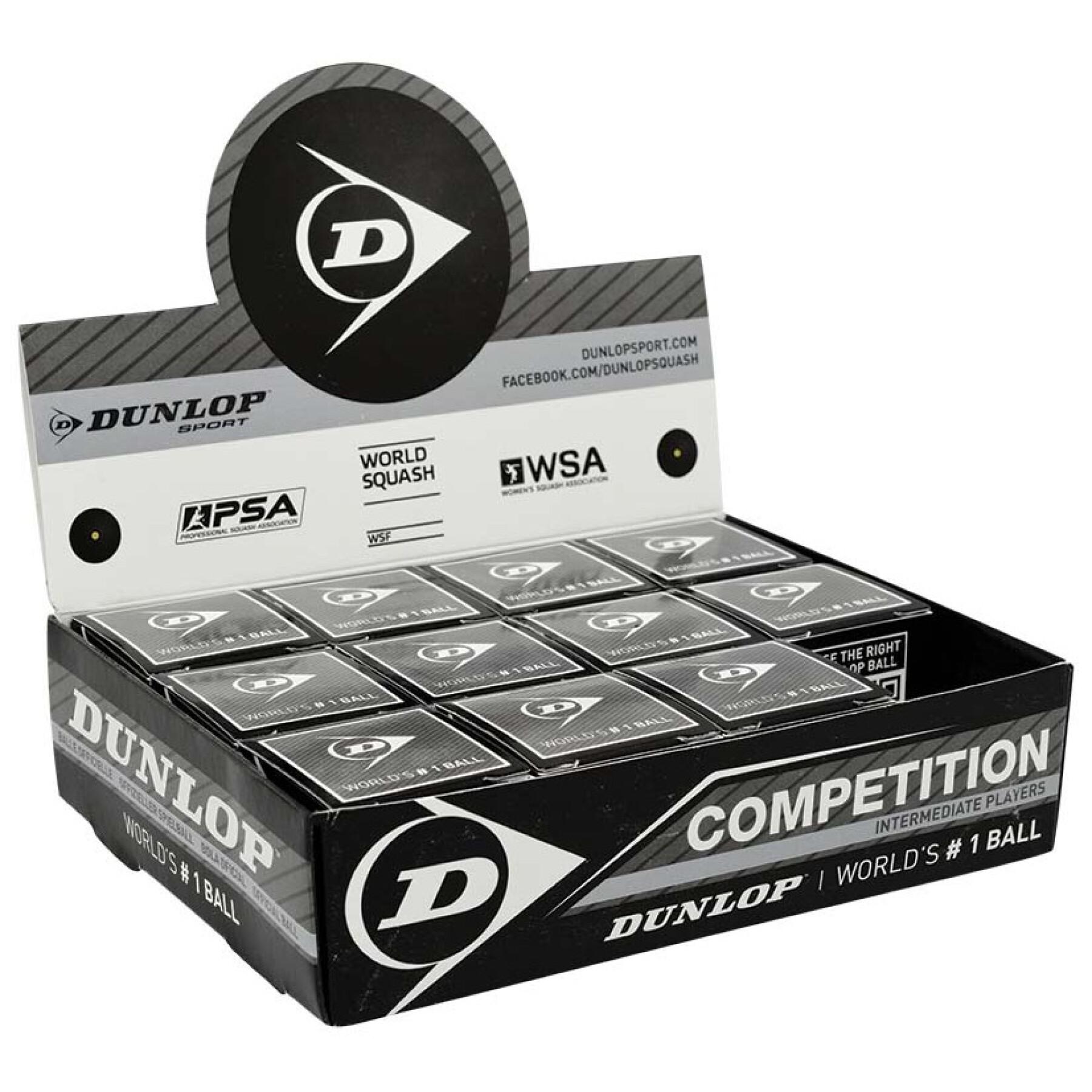 Set of 12 squash balls Dunlop competition