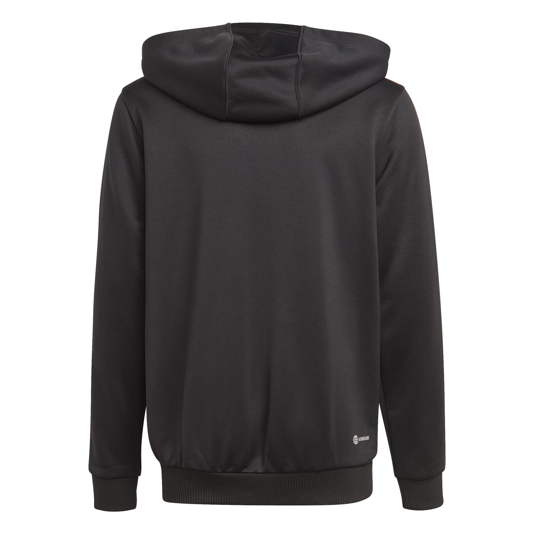 Sweatshirt full zip hooded child adidas Essentials Aeroready 3-Stripes Regular-Fit