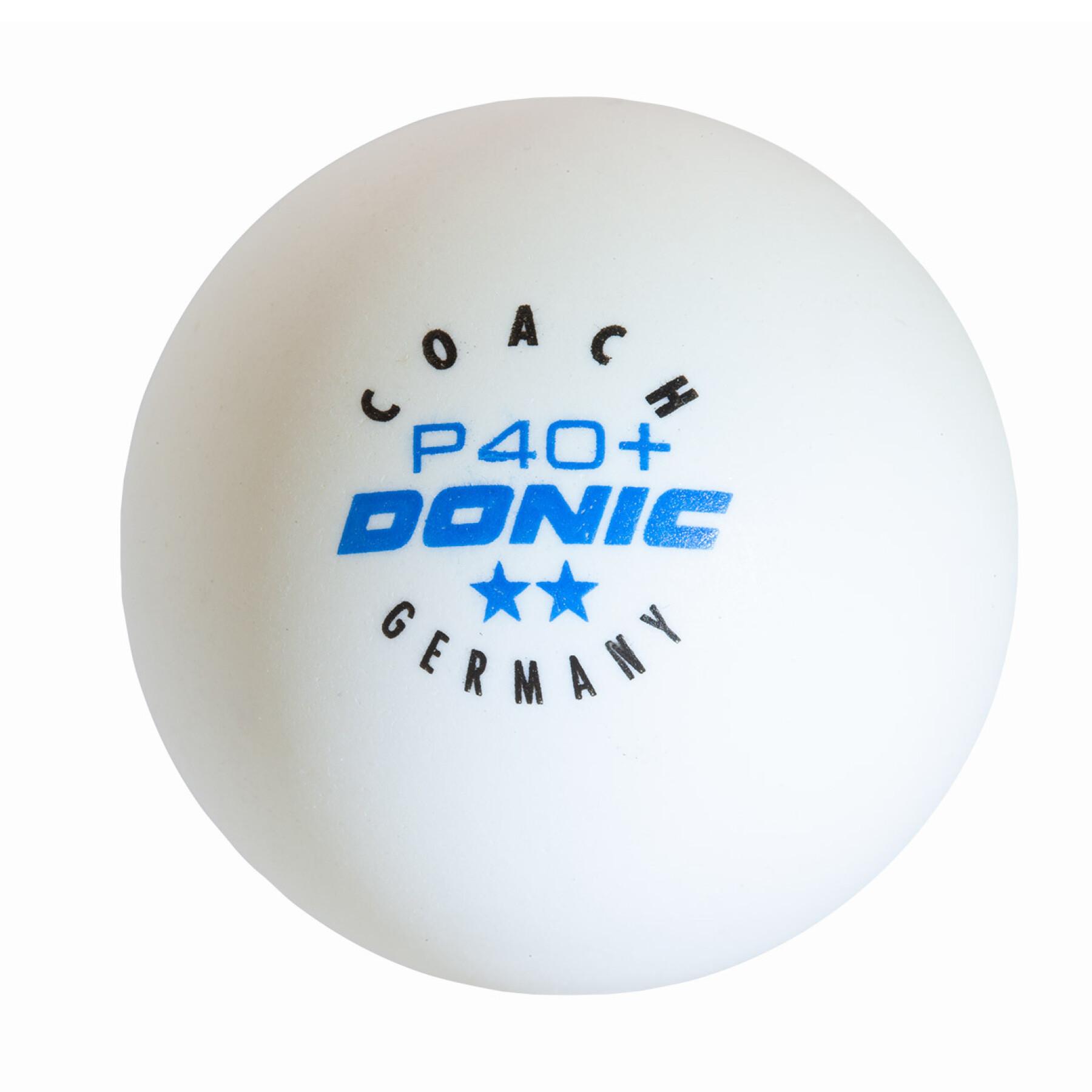 Pack of 6 table tennis balls Donic Coach P40+** (40 mm)