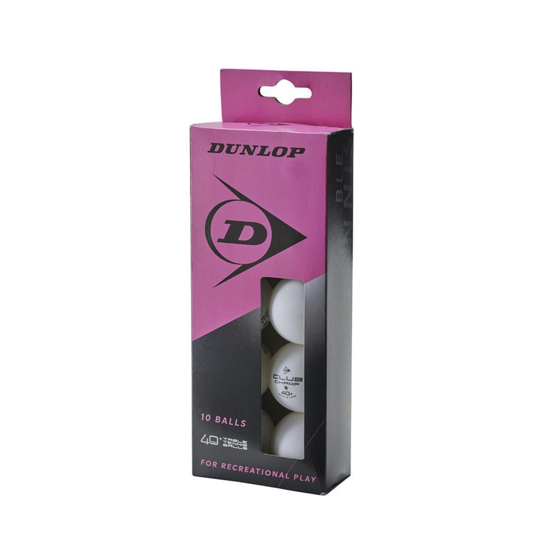 Pack of 10 table tennis balls Dunlop 40+