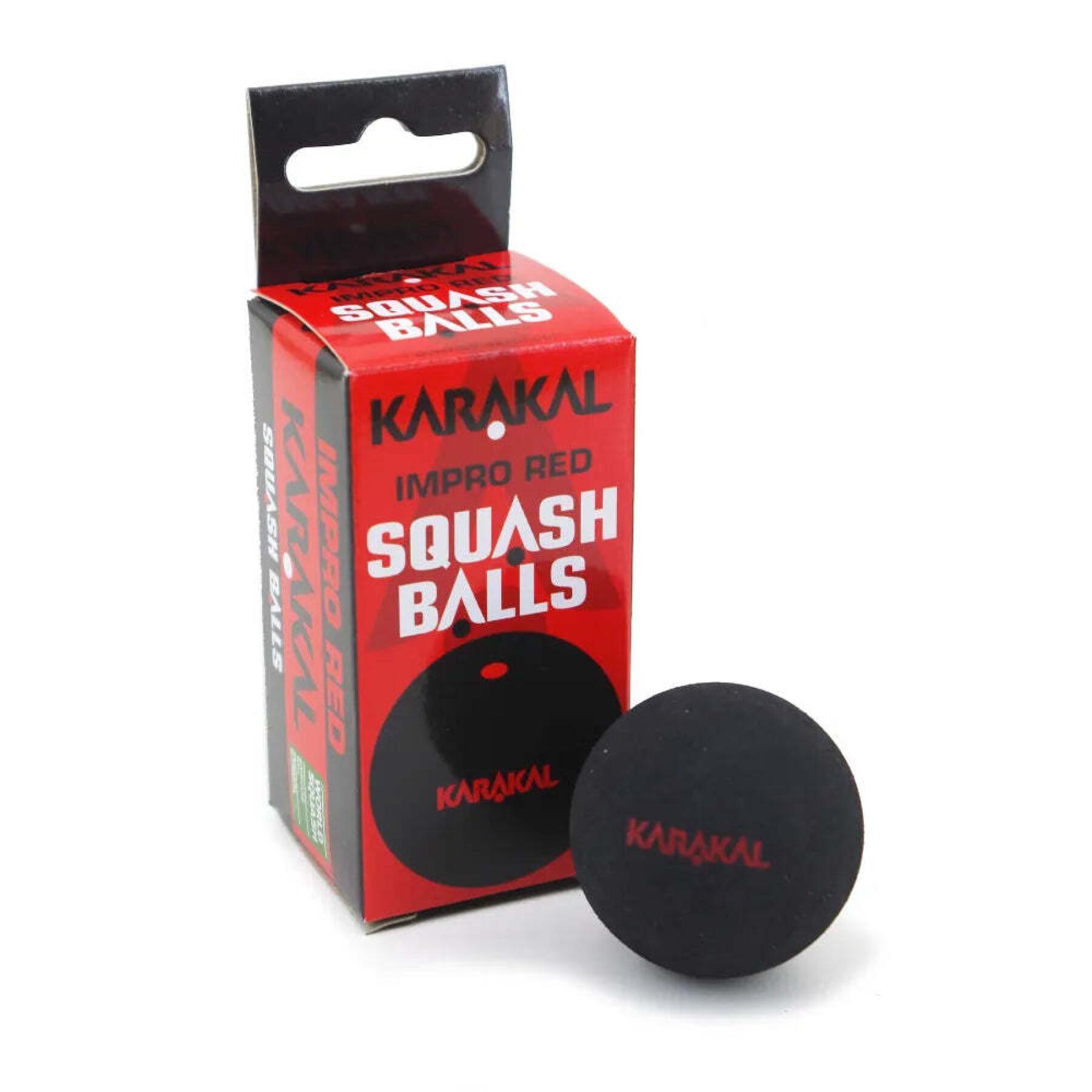 Set of 12 squash balls with point rouge Karakal