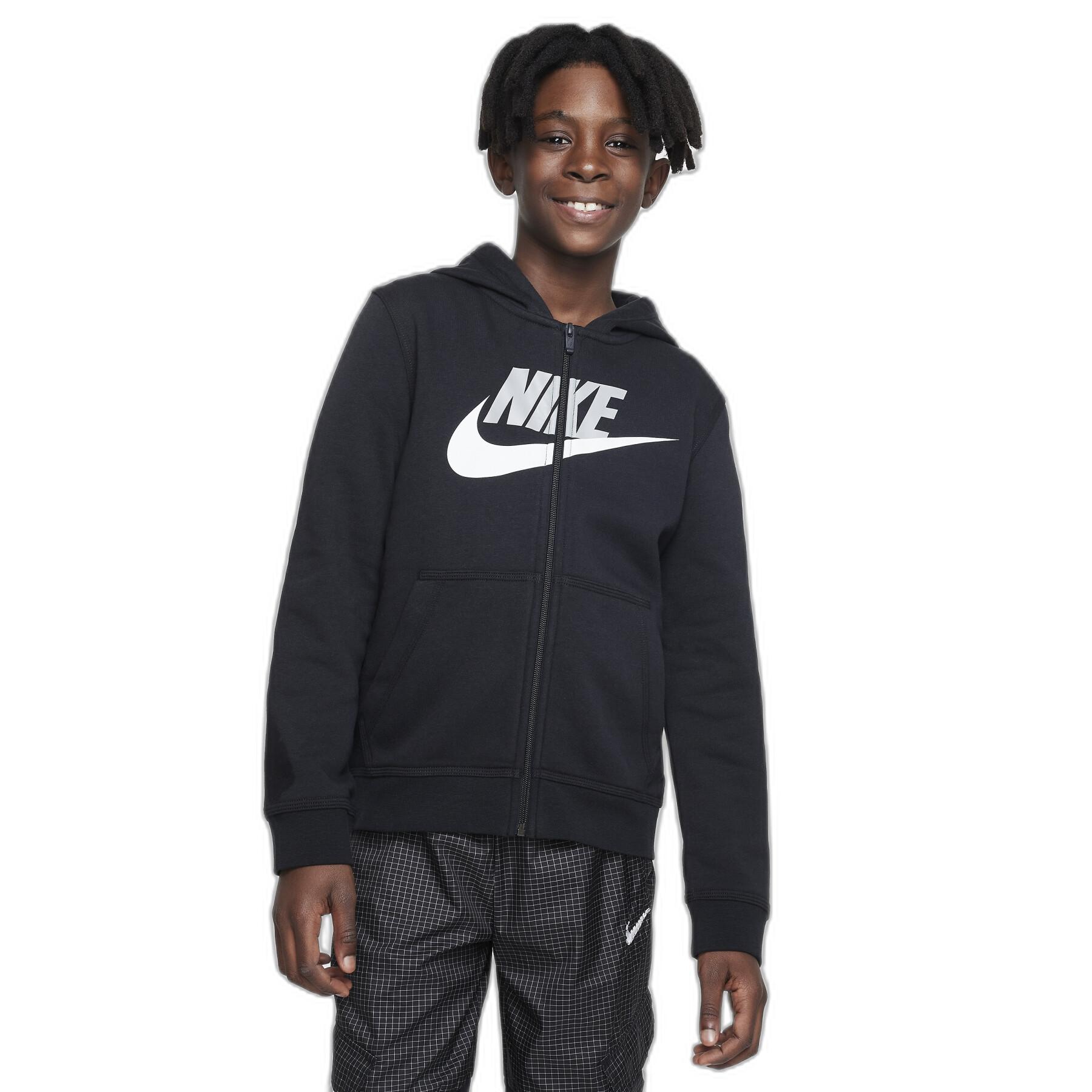Sweatshirt zipped hooded child Nike Club Fleece+ HBR
