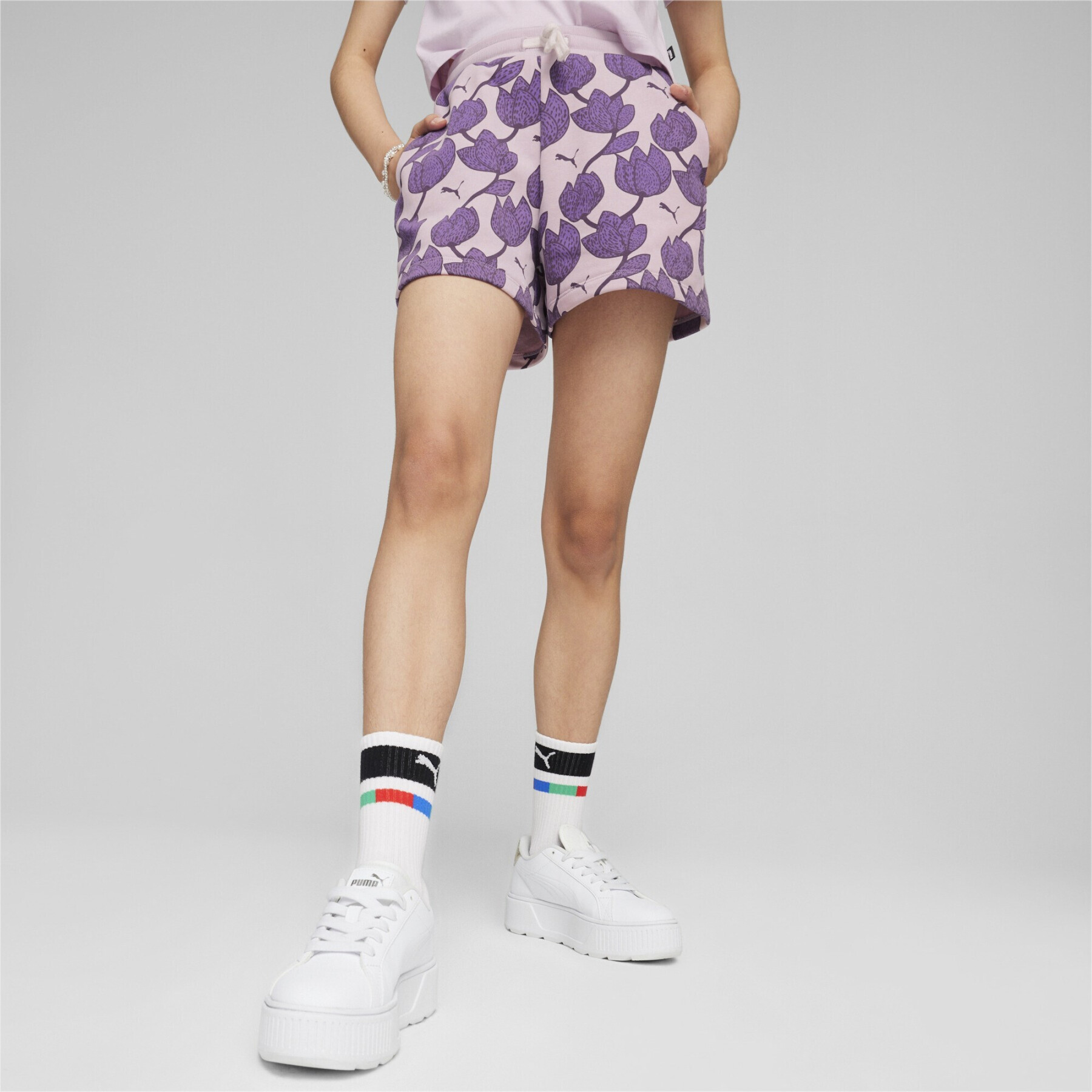 Girl's print shorts Puma Ess+ Blossom