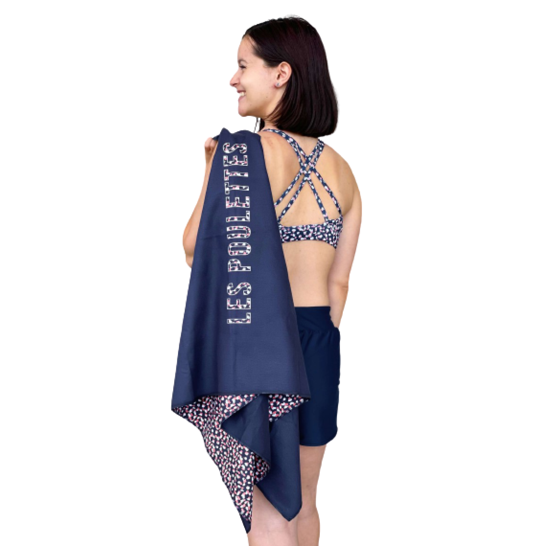 Women's microfiber towel Les Poulettes Fitness motif pois xl
