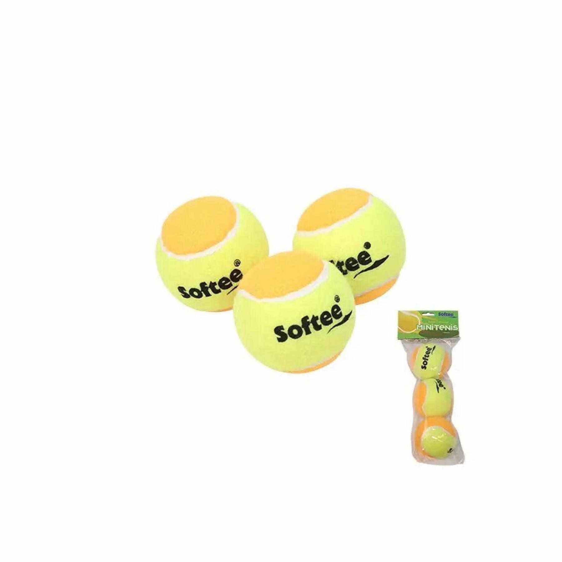 Set of 3 tennis balls for children Softee Minitenis