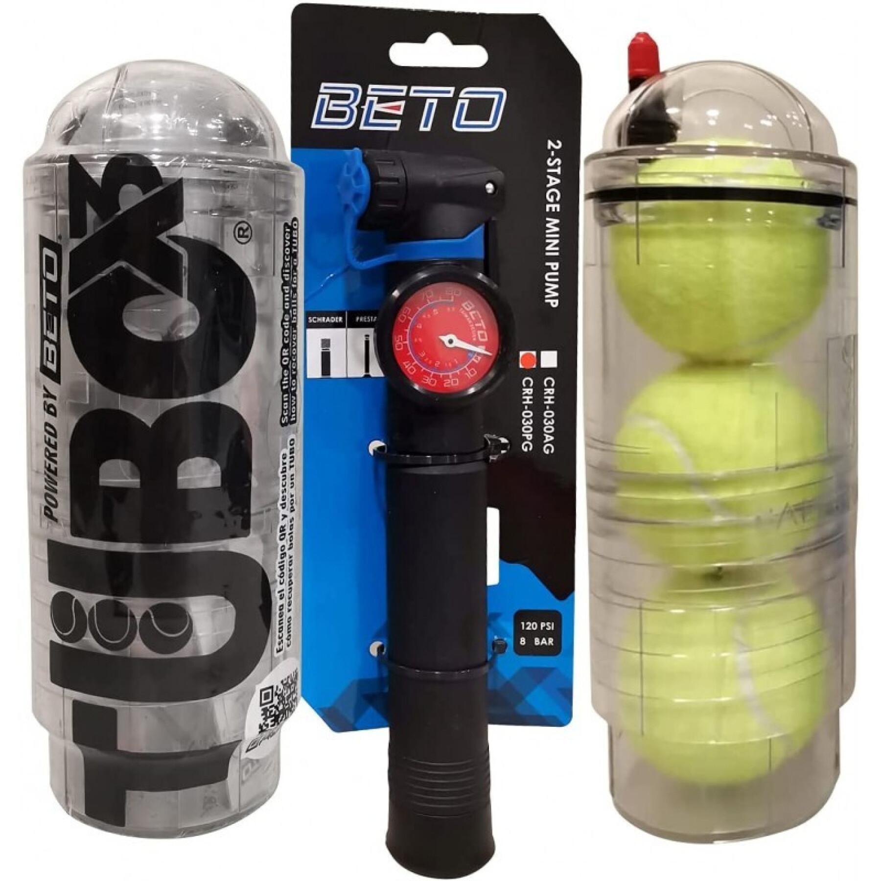 Presurifier for tennis and padel balls + pump with manometer TuboPlus Head - X4