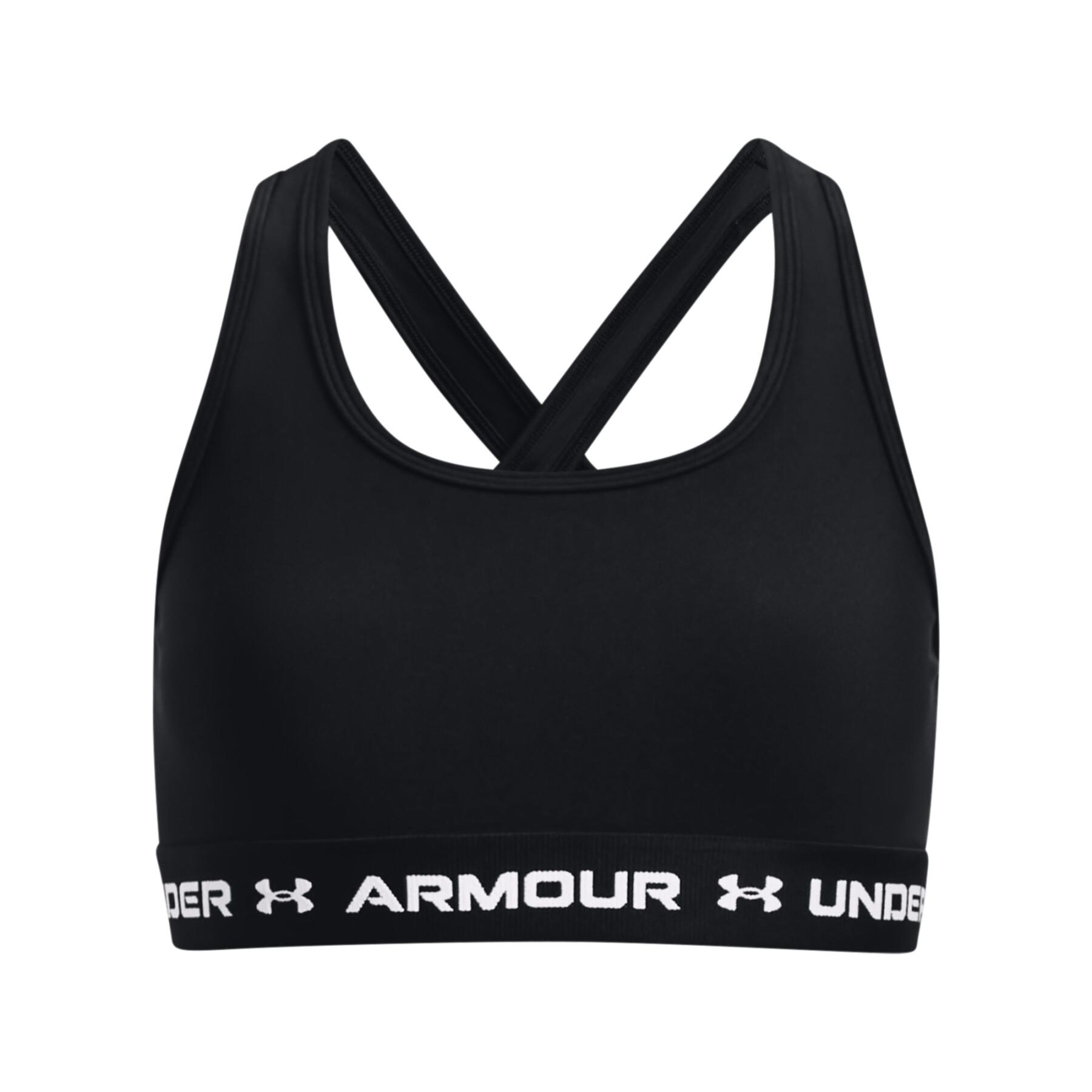 Plain bra with crossed straps and moderate support for girls Under Armour
