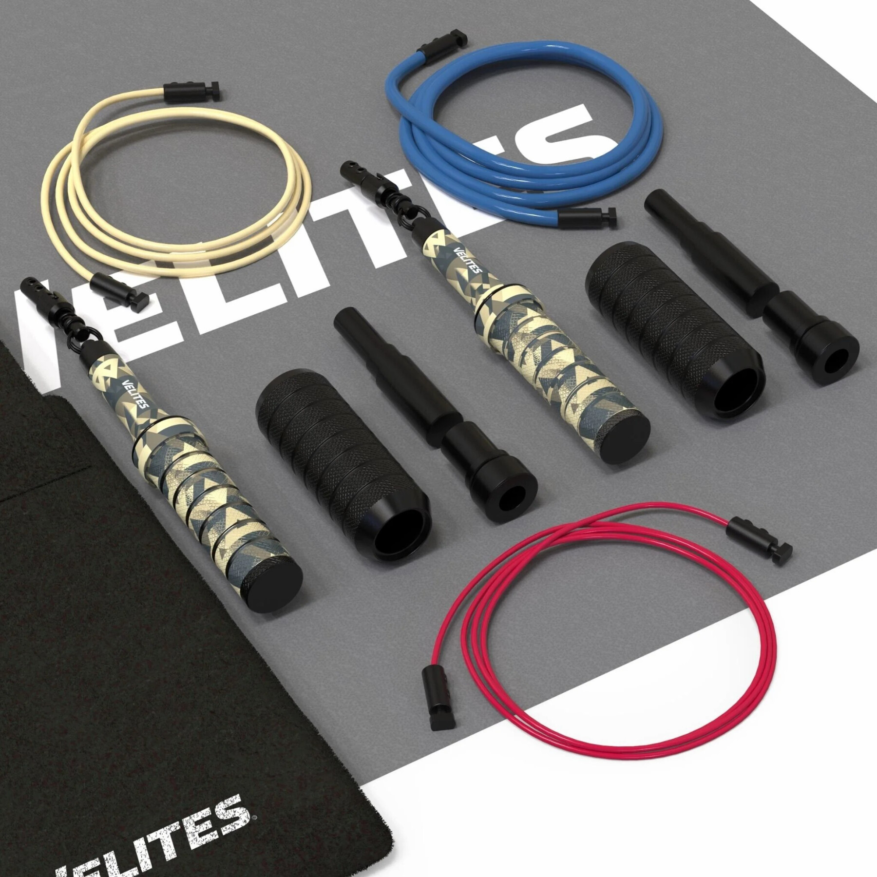 Weighted skipping rope set with cables Velites Earth 2.0