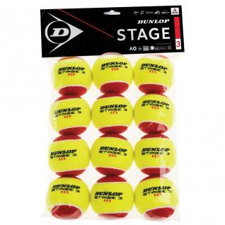 Pack of 12 tennis balls Dunlop stage 3