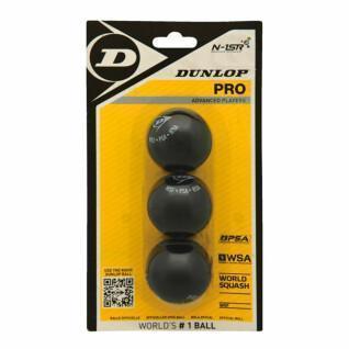Set of 3 squash balls Dunlop pro blister