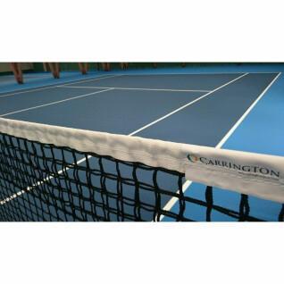 Ultra-durable expert tennis net for double-mesh courts doubled 6 first rows Carrington