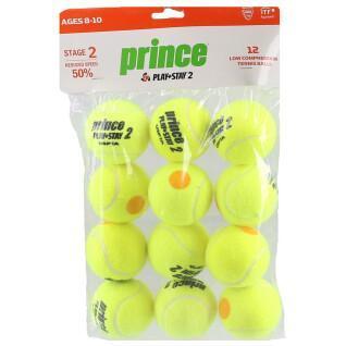 Bag of 12 tennis balls Prince Play & Stay - stage 2