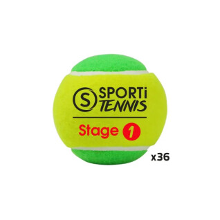Bag of 36 tennis balls Sporti Stage 1