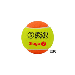 Bag of 36 tennis balls Sporti Stage 2