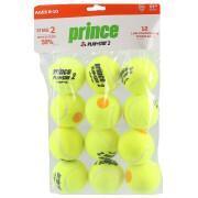 Bag of 12 tennis balls Prince Play & Stay - stage 2